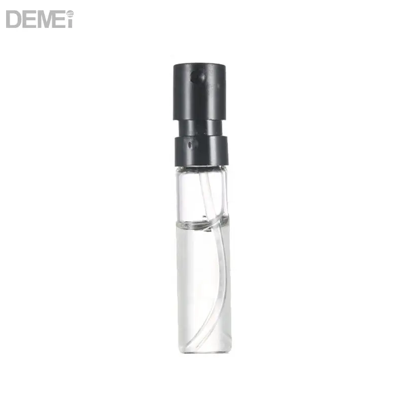 1.5ml 2ml mini crimp tester perfume glass fine mist spray bottle with sneck spray