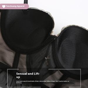 092 <span class=keywords><strong>Ensemble</strong></span> de soutien-gorge push-up rembourré en dentelle sexy <span class=keywords><strong>Ensemble</strong></span> à armatures en dentelle à taille basse - Product Image 4