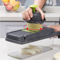 Multifunctionele plastic groente- en fruitchopper, nieuwe keukenhulp, handmatig, PP & aluminium, voor fruit & groenten