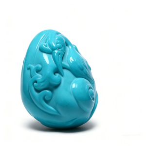 Turquoise Red-Crowned Crane handmade đá bóng & <span class=keywords><strong>Globe</strong></span> khắc với sơn kỹ thuật Hộp quà tặng bao gồm - Product Image 1