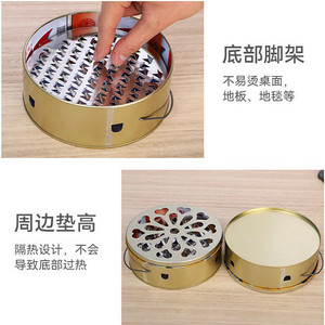 Soporte para espiral antimosquitos de acero inoxidable con tapa, recolector de cenizas portátil para uso en exteriores, diseño en forma de corazón - Product Image 4
