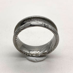 NFC Gostar joyería Poya 8mm canal único hombres Damasco acero núcleo en blanco anillos Offset canal anillo para incrustaciones de chips inteligentes - Product Image 1