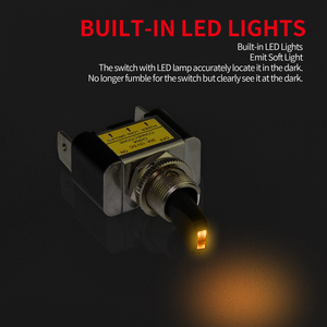 Interrupteur à bascule en métal robuste DaierTek ASW-07D-2 12V 30A SPST 3 broches marche/arrêt LED en laiton avec verrouillage pour voiture, camion, <span class=keywords><strong>bateau</strong></span> - Product Image 5
