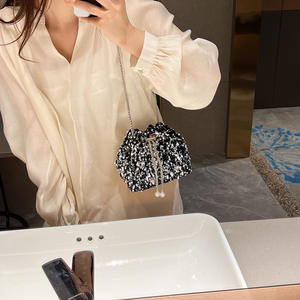 Sac seau chic pour femme, nouveau style 2025, léger, à sequins, chaîne, populaire, pour soirée, épaule/sac bandoulière, style export - Product Image 2