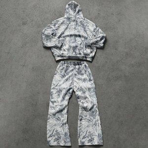 Ensemble sweat-shirt et pantalon de survêtement pour homme KIingSen, tissu en molleton personnalisé, impression DTG sur toute la surface, streetwear, hip-hop, tenue de sport - Product Image 4