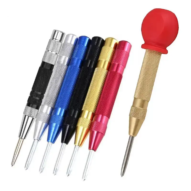 Automatic Center Punch Drill Bit for Metal Wood Plastic Adjustable Impact Loaded Tool Auto Spring Loaded Marking Hole Locator