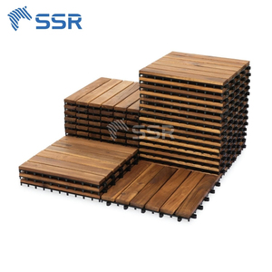 Golden Teak 6 Slat Acacia Wood Decking <b>Tiles</b> Outdoor <b>Interlocking</b> Floor <b>Tiles</b> Waterproof, Surface Mounted from Vietnam - Product Image 3