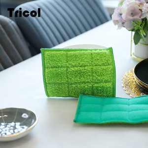 Éponge de cuisine double fonction avec face en microfibre douce et surface abrasive, tampon de nettoyage réutilisable anti-rayures à séchage rapide - Product Image 5