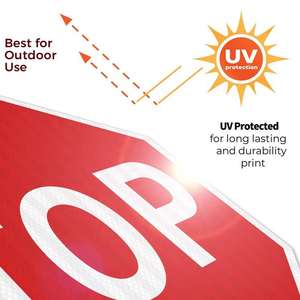 Segnali Stradali di <span class=keywords><strong>Stop</strong></span> Grandi, Ottagonali con Pellicola Riflettente Prismatica di Grado Ingegneristico in Alluminio Antiruggine - Product Image 5