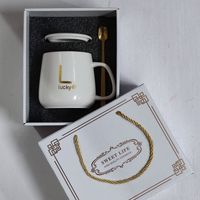 Coffret Cadeau Tasse en Céramique Personnalisable avec Logo, Cuillère à Soupe, Serviette et Peluche Ours – Promotion Cadeau de Fêtes