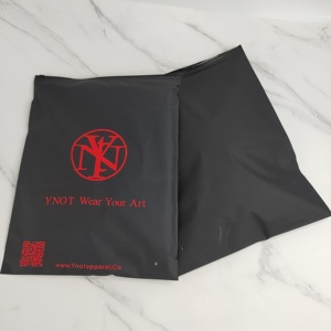 Custom Logo <b>Black</b> Zipper <b>Bag</b> Resealable Waterproof Clothing Packaging Zip Lock Pouch <b>Bag</b> for <b>Small</b> Business - Product Image 1