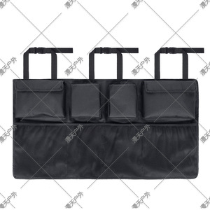 Organisateur de siège arrière de voiture, sac de rangement suspendu multi-poches pour coffre et siège avec 8 à 11 compartiments, tissu noir, usage général - Product Image 5