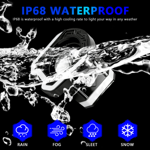 LELANPU Phare de moto, projecteur LED 4x4 Star 3/4 pouces RGB Angel Eyes, 1 lentille, éclairage de travail - Product Image 2