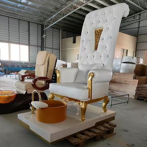 Silla de masaje de pies de fibra de vidrio para manicura, asiento de spa de alta gama de estilo europeo retro, Reina, espalda alta, ZY-PC002A lavabo - Product Image 2