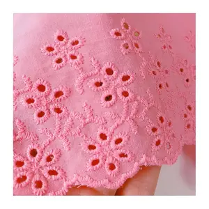 Pink all cotton border bar code Embroidery lace Dress lace accessory Computer embroidery lace