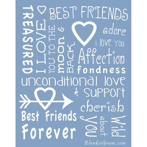 <strong>Blanket</strong> with Love for Best Friends I Love You <strong>Throw</strong> <strong>Blanket</strong> Couples Family Perfect Heartfelt Gift for Loved <strong>Blue</strong> <strong>Blanket</strong> - Product Image 3