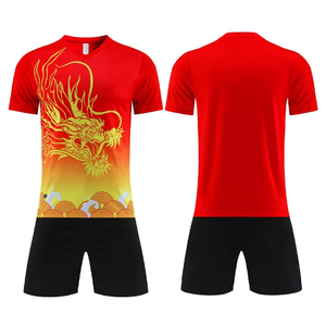 Maillot de football d'entraînement professionnel léger pour hommes, impression par transfert thermique, 100% polyester, respirant, séchage rapide, ensemble de football court - Product Image 5