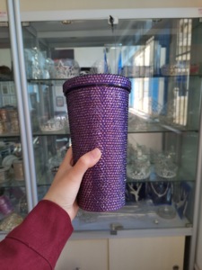 Botella de <span class=keywords><strong>agua</strong></span> de lujo personalizada con diamantes de imitación, vaso brillante de acero inoxidable 304 de 450ml - Product Image 6
