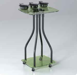 Luxury-lite acrylic hair salon color bowl tray stand salon <b>tool</b> cart with colored bowls beauty cart - Product Image 2