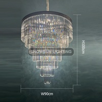 Lustre de luxe en cristal K9 avec design artistique, suspension ronde pour mariages, hôtels, escaliers et salons intérieurs