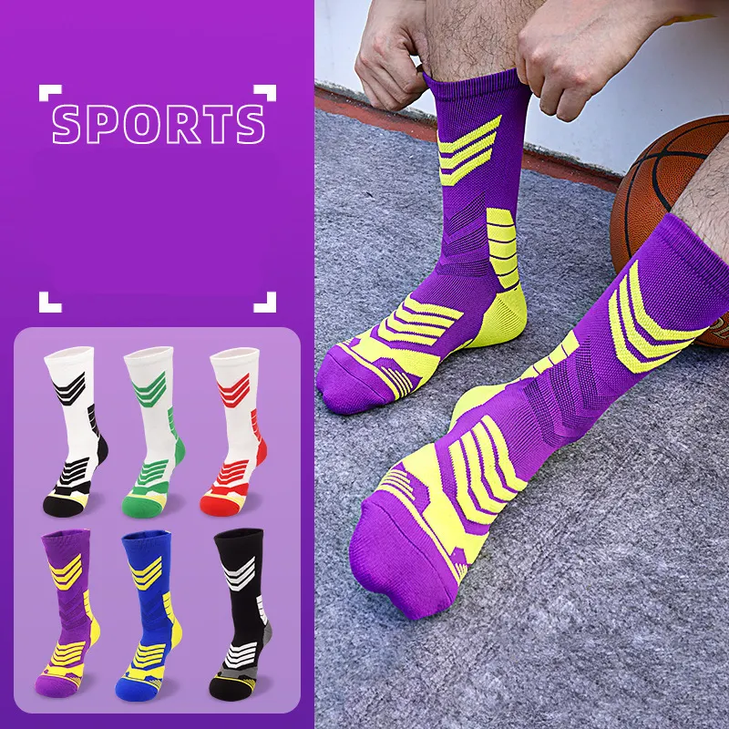 Calcetines de baloncesto con sublimación para hombre, medias de baloncesto personalizadas de moda, de segunda mano