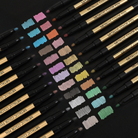 Stylo de couleur métallique personnalisé 12 24 couleurs à base d'eau Art peinture marqueurs d'or pour la fabrication de cartes bricolage Album photo dessin