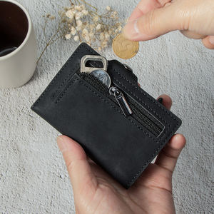 <span class=keywords><strong>Portafoglio</strong></span> con fermasoldi intelligente in pelle Vintage Pu personalizzato OEM/ODM per uomo Porta carte Pop-Up con blocco RFID Porta Tarjetas De Credito - Product Image 6