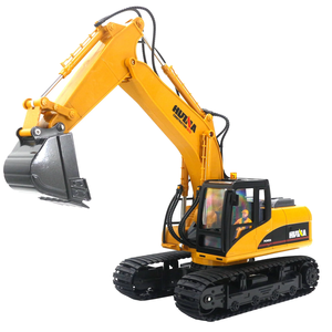 Mini-excavatrice électrique Huina 1535-1 à l'échelle 1/14 avec pince, véhicule d'ingénierie télécommandé, modèle RC, voiture jouet en alliage sur chenilles - Product Image 6