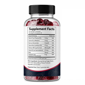 Bonbons gélifiés à la vitamine B6 B7 B12 en marque privée pour adultes - Stimulant du métabolisme et soutien immunitaire, complément antioxydant - Product Image 6