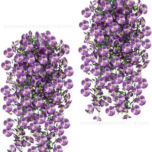 Décoration murale florale artificielle en forme de primrose, violette et blanche, en plastique, pour extérieur, jardin, bouquet, aménagement paysager - Product Image 4