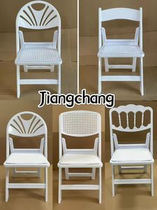 Chaises pliantes en résine blanches pas chères pour événements de mariage, location de mobilier portable pour fêtes en extérieur, jardin, salle à manger, salon - Product Image 2