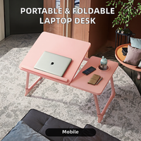 Lit de bureau pliable portable amovible avec support de table d'ordinateur en bambou