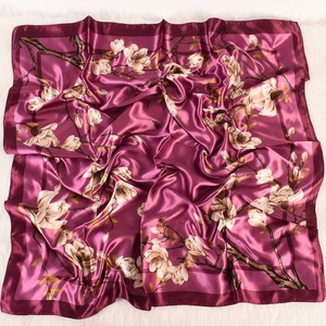 2025 Mới 90*90Cm Satin Vuông Khăn Hồi Giáo Headband Hajibs Đô Thị Của Phụ Nữ Khăn Lụa Tùy Biến Hoa Mô Hình Thiết Kế Khăn - Product Image 2