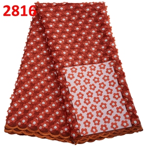 2816 di alta qualità Guipure francese <span class=keywords><strong>Tulle</strong></span> netto pizzo con pietre per abito da sposa <span class=keywords><strong>rosa</strong></span> ricamato 3D fiori di pizzo francese con perline - Product Image 4