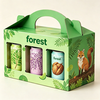 Forest Packing - Paquete de 6 Cajas de Cartón Corrugado para Bebidas con Asa, Caja Cuadrada Ecológica y Reciclable