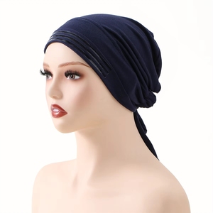 Sous-hijab en jersey de coton extensible antidérapant en silicone pour femmes musulmanes, ajustable avec lien arrière, pour l'automne - Product Image 1