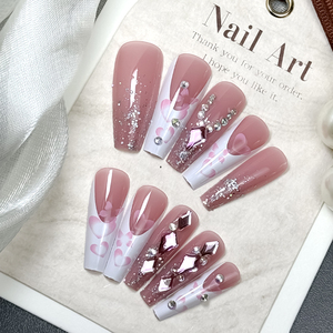 Longue Ballerine <span class=keywords><strong>Faux</strong></span> <span class=keywords><strong>Ongles</strong></span> Avec Diamant Doux Coeur Rose Couleur Cercueil <span class=keywords><strong>Faux</strong></span> <span class=keywords><strong>Ongles</strong></span> Kits Fashional Nouveaux Designs Conseils De Vente Chaude - Product Image 4