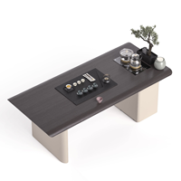 Grande table basse rectangulaire en bois massif avec un design moderne simple, durable et écologique pour la maison, le bureau, le salon