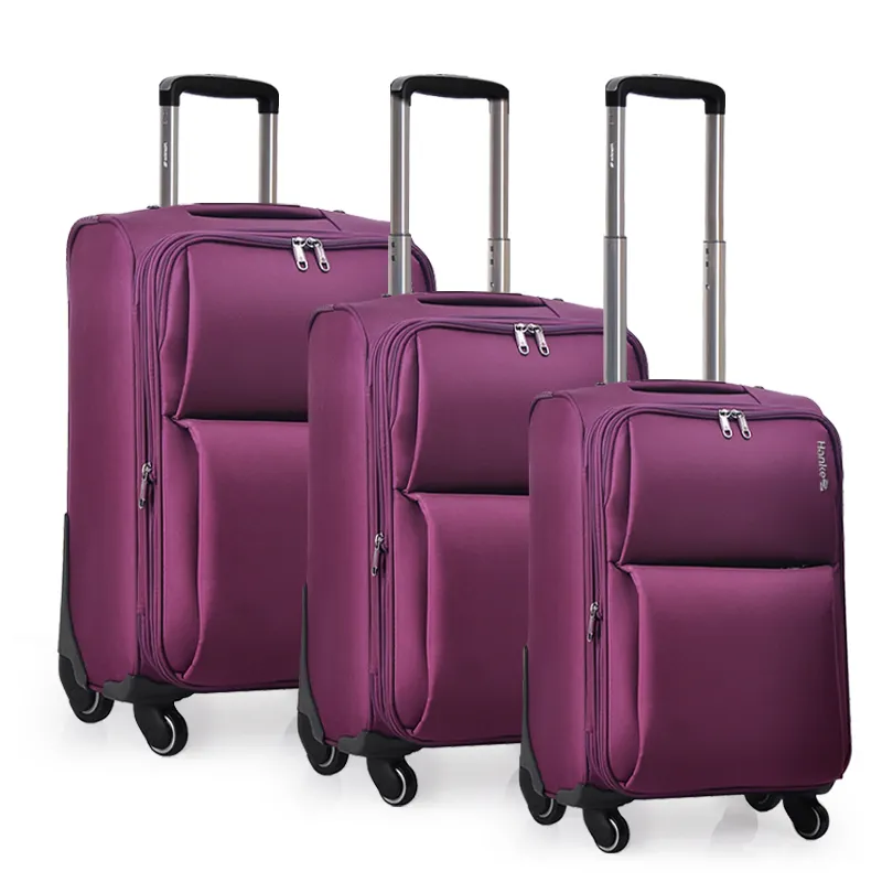 Hanke टिकाऊ कपड़े निविड़ अंधकार यात्रा सामान बैग 20 22 24 इंच सूटकेस सेट ट्राली सामान ले-पर पहियों सूटकेस