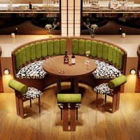 Ensemble de table et de chaises de salle à manger en bois massif de style vintage d'Asie du Sud-Est personnalisé pour restaurant, salon de thé, café, meubles