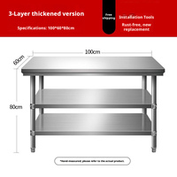 Meja Kerja Komersial Stainless Steel Ukuran Kustom Tinggi Dapat Disesuaikan Meja Persiapan Makanan Restoran