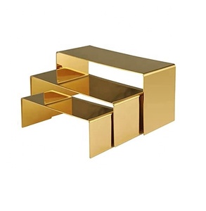 Cửa hàng bán lẻ bảng Top PURSE kệ trưng bày thép không gỉ cao gót màu vàng Giày hiển thị <span class=keywords><strong>Riser</strong></span> - Product Image 1