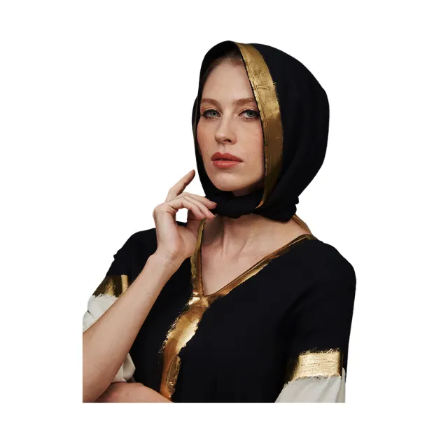 Hijab dorado de moda de Oriente Medio Hijab de lujo y Hijab contemporáneo Inspiración moderna Nuevo estilo moderno Tela tailandesa Venta caliente