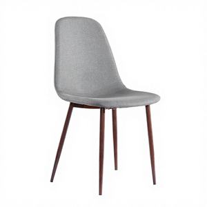 Chaise de salle à manger de style industriel moderne et tendance avec revêtement en tissu de coton et pieds en métal, chaise longue pour entrepôt - Product Image 2