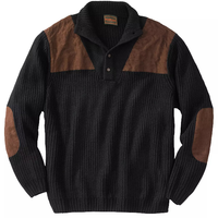 Herren Übergröße Extra Langer Patchwork Casual Strick-Rollkragenpullover