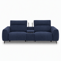 Fauteuil de cinéma inclinable électrique 2 places de designer avec console de rangement multimédia et appuie-têtes motorisés – Ensemble de canapés Premium à mouvement asservi
