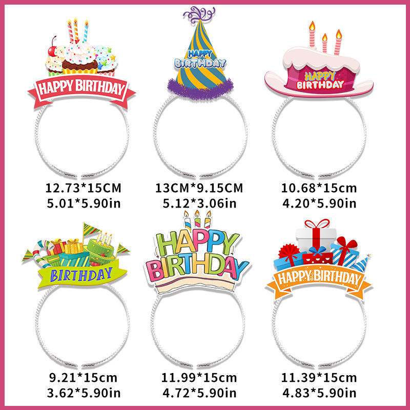 Birthday headband 6pcs/pack