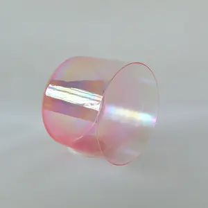 HF Sound Healing Crystal Singing Bowls Translucent Pink Gradient Cosmic Light Clear Quartz Crystal Sound Bowls Meditation Yoga