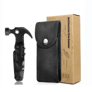 Utility Multitool Hammer Multi Functional Outdoor Camping Claw Hammer with Plier Survival Pliers with Knife Screwdriver Bits