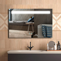 Miroir de salle de bain à lumière LED intelligent en alliage d'aluminium mural sans cadre